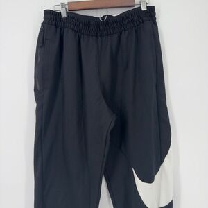 Nike Dri Fit Mens XL Black Joggers Sweatpants Y2K Big Swoosh Training Gym